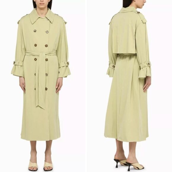 New! By‎ Malene Birger double-breasted button-fastening coat green, size 40 - Picture 1 of 16